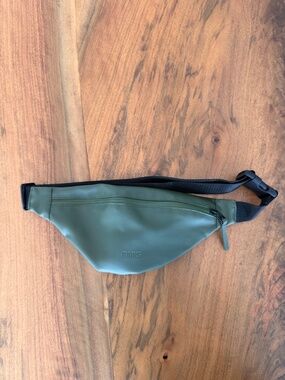 Rains Weatherproof Matte Army Green Belt Bag - Minimal Crossbody Pouch